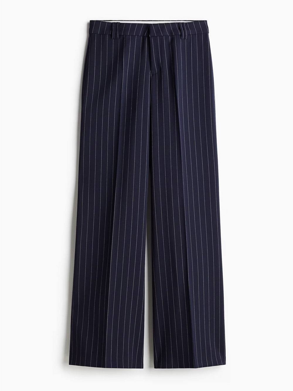 H&M Wide Leg Navy Pinstripe High Waisted Pants